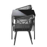 Livsip Outdoor Dining Set 3 PCS Table Chairs Set - Close-Up Angle