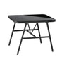 Livsip Outdoor Dining Side Table Glass Tabletop Grey