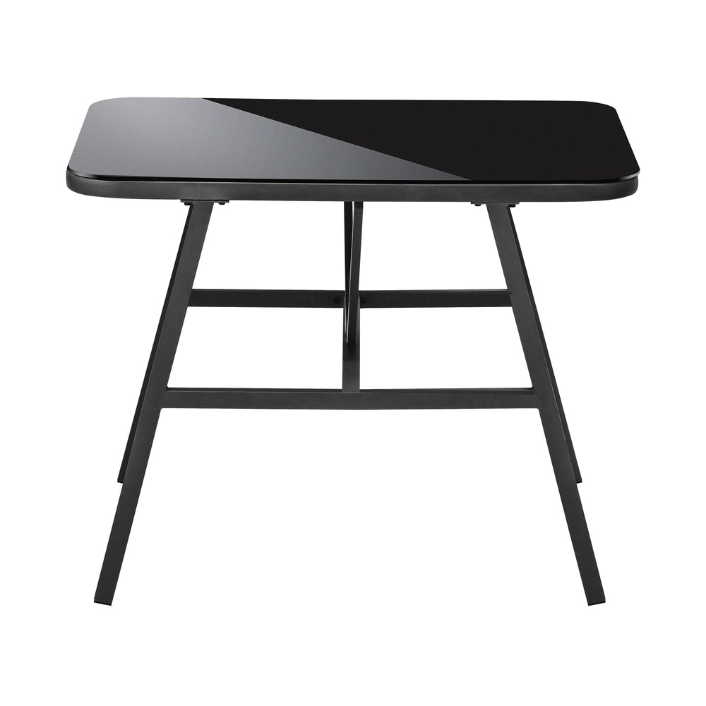 Livsip Outdoor Dining Side Table Glass Tabletop Grey