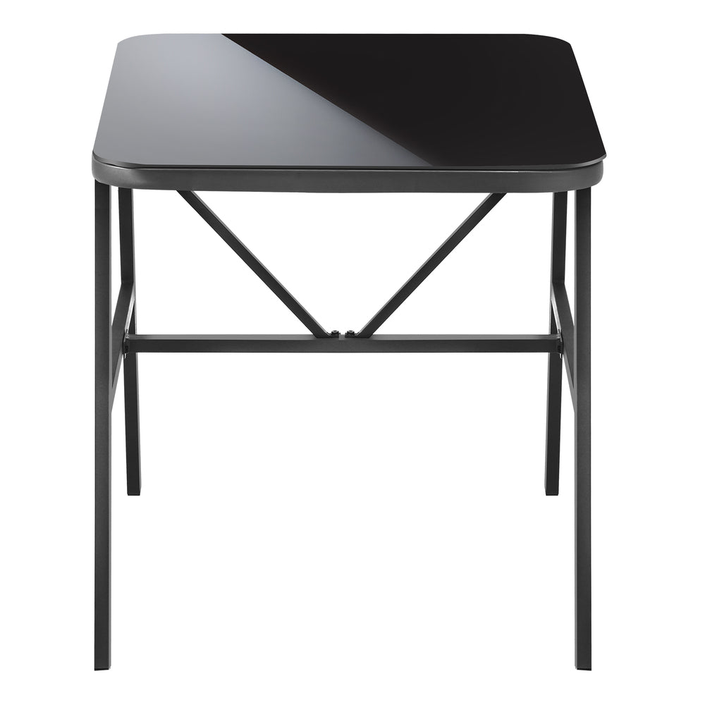 Livsip Outdoor Dining Side Table Glass Tabletop Grey