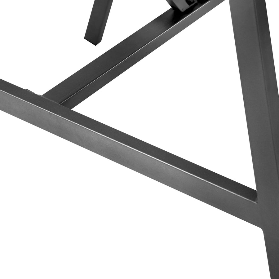 Livsip Outdoor Dining Side Table Glass Tabletop Grey