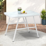 Livsip Outdoor Dining Table Patio Indoor White Marble-style