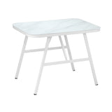Livsip Outdoor Dining Table Patio Indoor White Marble-style