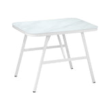Livsip Outdoor Dining Table Patio Indoor White Marble-style