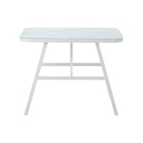 Livsip Outdoor Dining Table Patio Indoor White Marble-style