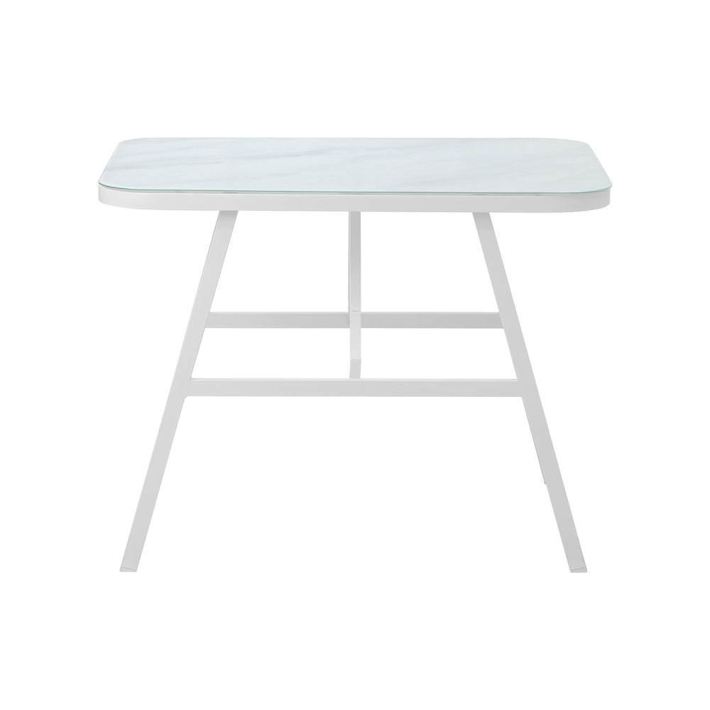 Livsip Outdoor Dining Table Patio Indoor White Marble-style
