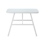 Livsip Outdoor Dining Table Patio Indoor White Marble-style - Extra Image