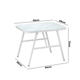 Livsip Outdoor Dining Table Patio Indoor White Marble-style - 45-Degree Angle