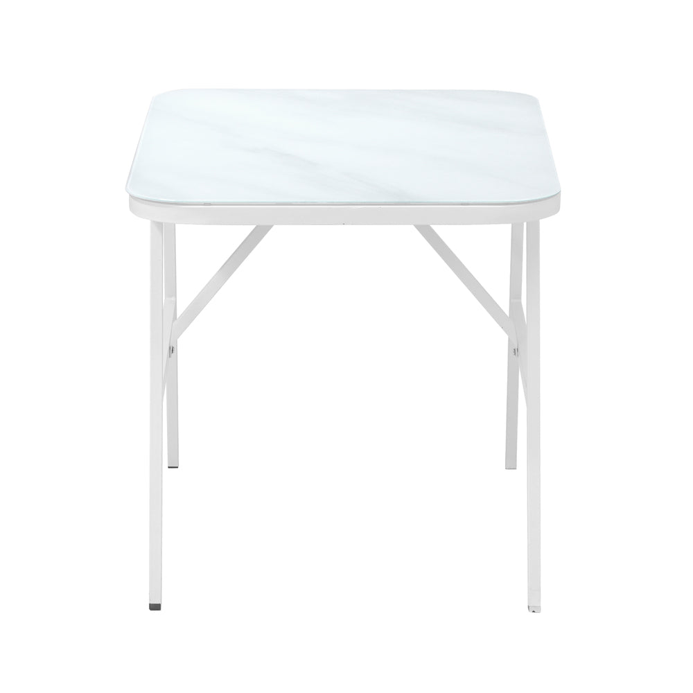 Livsip Outdoor Dining Table Patio Indoor White Marble-style