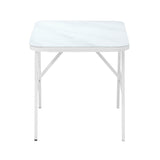 Livsip Outdoor Dining Table Patio Indoor White Marble-style - Front View