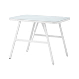 Livsip Outdoor Dining Table Patio Indoor White Marble-style - Close-Up Angle