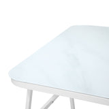 Livsip Outdoor Dining Table Patio Indoor White Marble-style