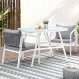 Livsip 3PCS Outdoor Dining Set with Marble-style Table