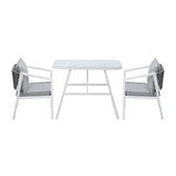 Livsip 3PCS Outdoor Dining Set with Marble-style Table