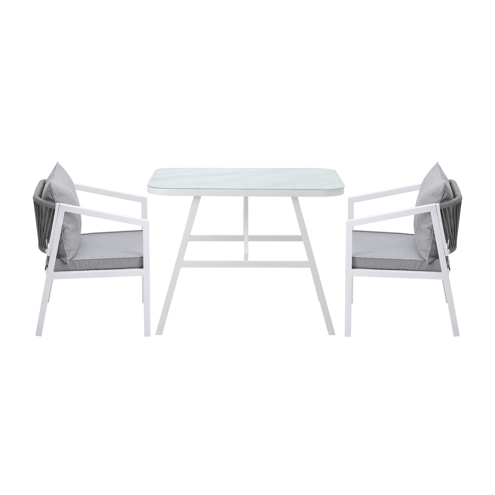 Livsip 3PCS Outdoor Dining Set with Marble-style Table