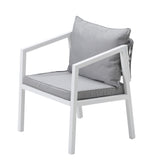 Livsip 3PCS Outdoor Dining Set with Marble-style Table - Close-Up Angle