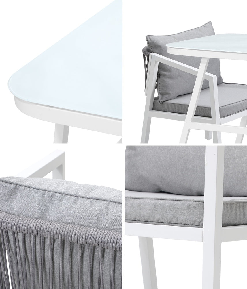 Livsip 3PCS Outdoor Dining Set with Marble-style Table