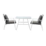 Livsip Outdoor Dining Set Rattan Chair Marble-style Table
