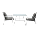 Livsip Outdoor Dining Set Rattan Chair Marble-style Table - Top-Down View