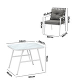 Livsip Outdoor Dining Set Rattan Chair Marble-style Table - Extra Image