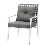 Livsip Outdoor Dining Set Rattan Chair Marble-style Table