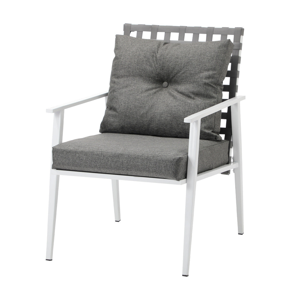 Livsip Outdoor Dining Set Rattan Chair Marble-style Table