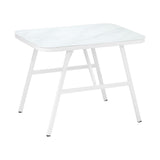 Livsip Outdoor Dining Set Rattan Chair Marble-style Table