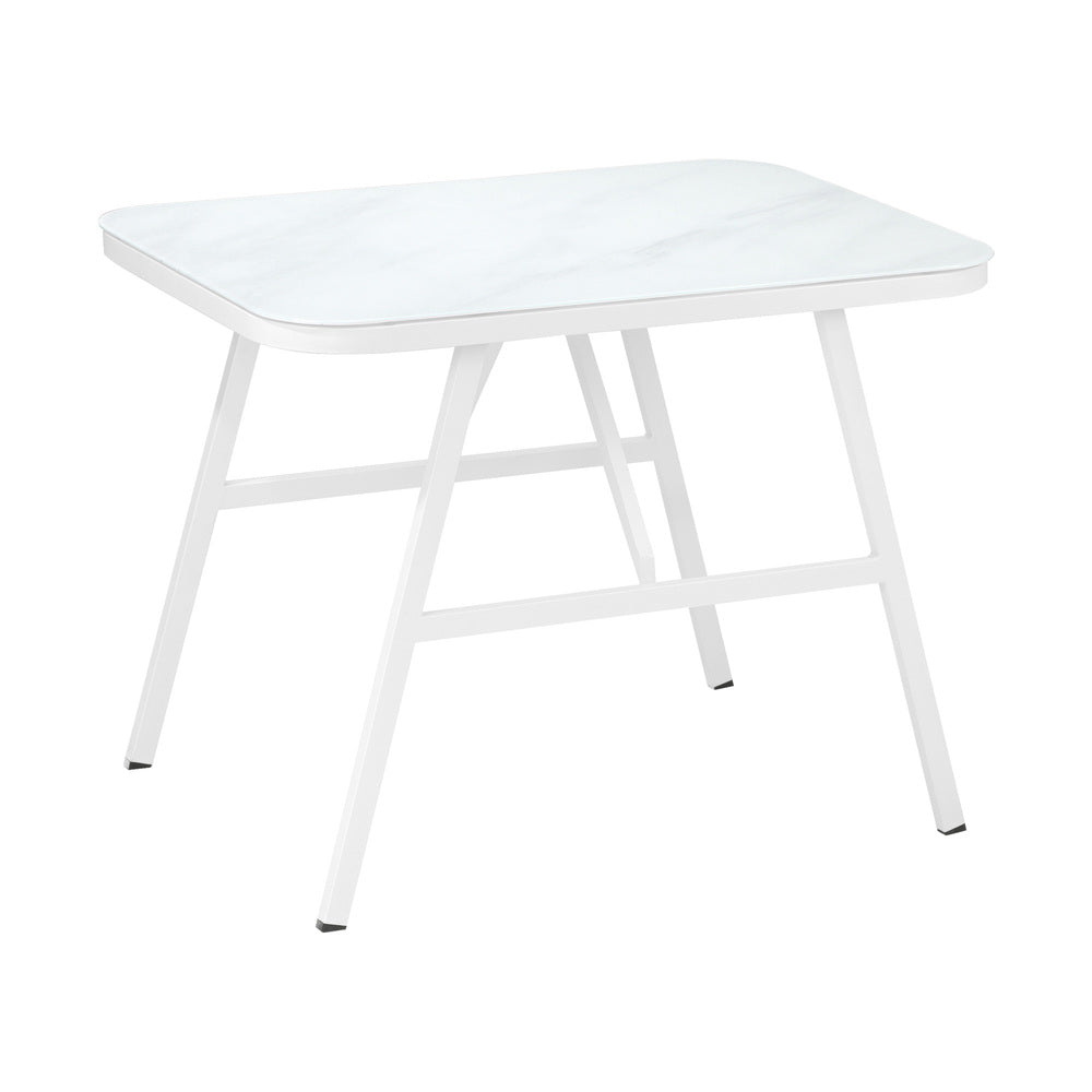 Livsip Outdoor Dining Set Rattan Chair Marble-style Table