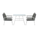 Livsip Outdoor Dining Set Marble-style Table 3 Piece