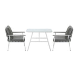 Livsip Outdoor Dining Set Marble-style Table 3 Piece - Side View