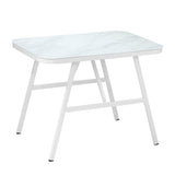 Livsip Outdoor Dining Set Marble-style Table 3 Piece