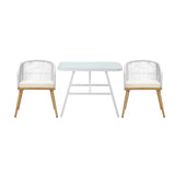 Livsip Outdoor Dining Set Patio Marble-style Table 3PCS