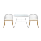 Livsip Outdoor Dining Set Patio Marble-style Table 3PCS - Rear View