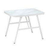 Livsip Outdoor Dining Set Patio Marble-style Table 3PCS