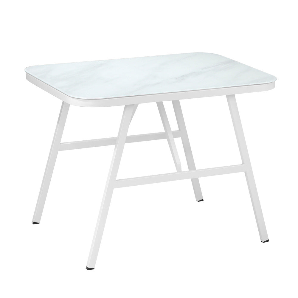 Livsip Outdoor Dining Set Patio Marble-style Table 3PCS