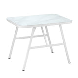 Livsip Outdoor Dining Set Patio Marble-style Table 3PCS - Side View