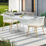 Livsip Outdoor Dining Set Patio Marble-style Table 3PCS - Close-Up Angle