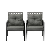 Livsip 2PCS Outdoor Armchairs Rattan Backrest Black