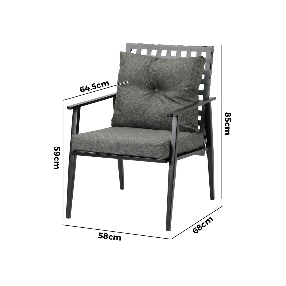 Livsip 2PCS Outdoor Armchairs Rattan Backrest Black