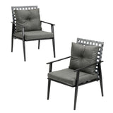 Livsip 2PCS Outdoor Armchairs Rattan Backrest Black - Top-Down View