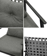 Livsip 2PCS Outdoor Armchairs Rattan Backrest Black - Rear View