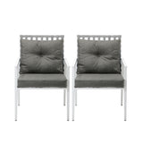 Livsip 2PCS Outdoor Armchairs Rattan Backrest White