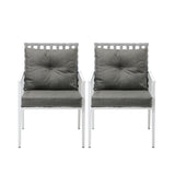 Livsip 2PCS Outdoor Armchairs Rattan Backrest White - 45-Degree Angle