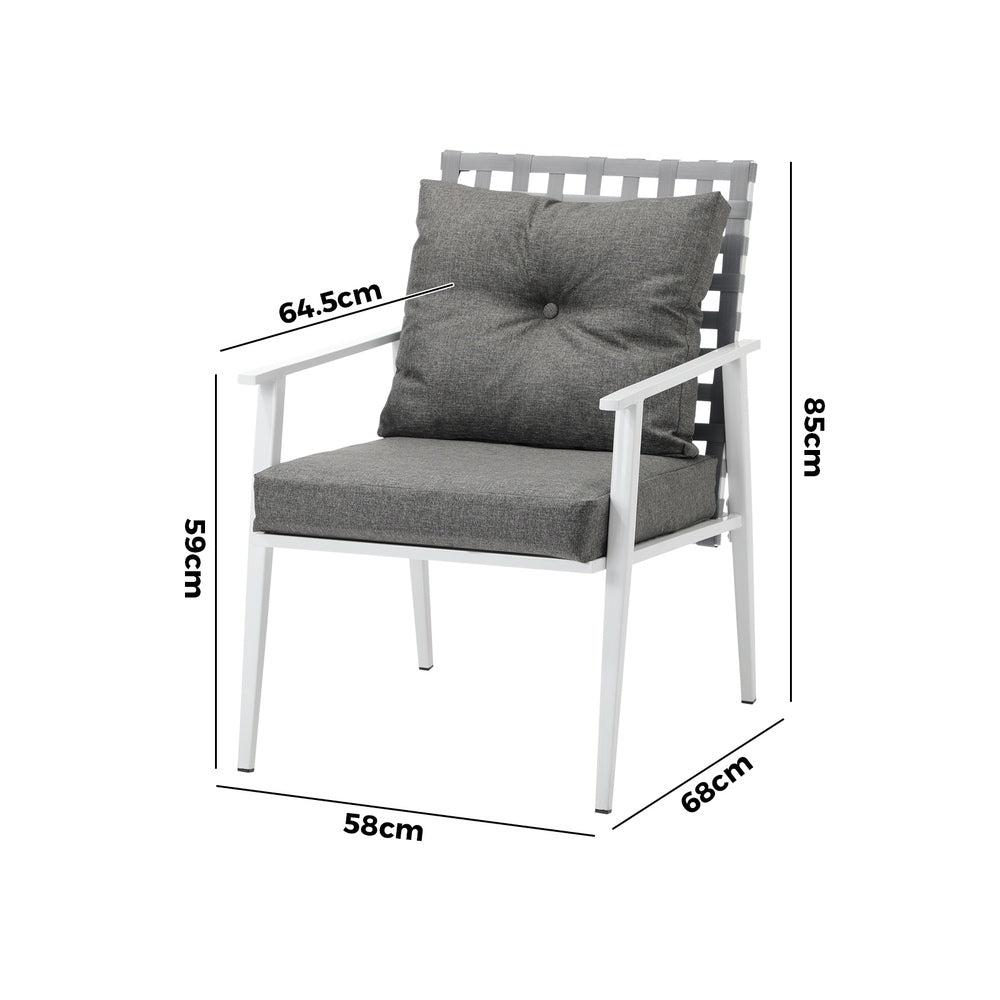 Livsip 2PCS Outdoor Armchairs Rattan Backrest White
