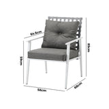 Livsip 2PCS Outdoor Armchairs Rattan Backrest White - Rear View