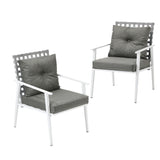 Livsip 2PCS Outdoor Armchairs Rattan Backrest White - Top-Down View