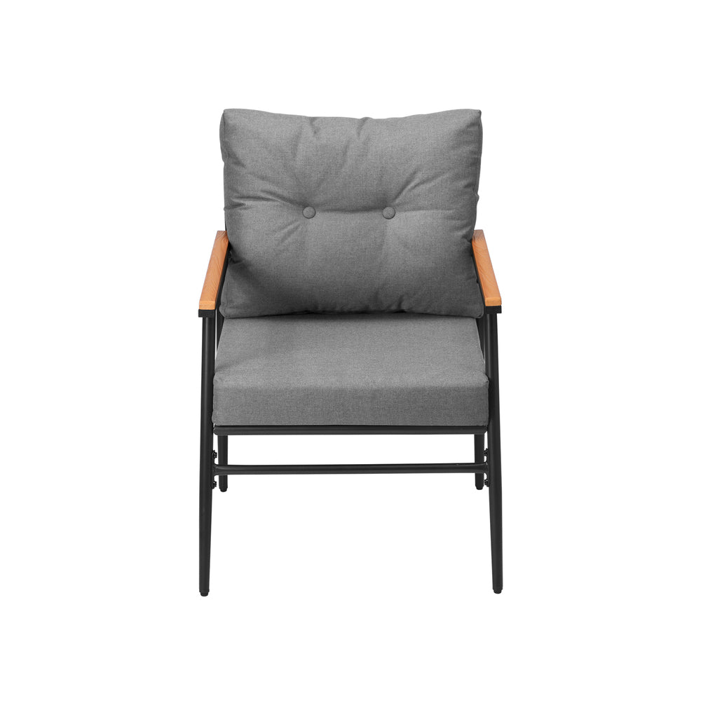 Livsip 2PCS Outdoor Chairs Garden Patio Armchair Black