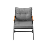 Livsip 2PCS Outdoor Chairs Garden Patio Armchair Black - 45-Degree Angle