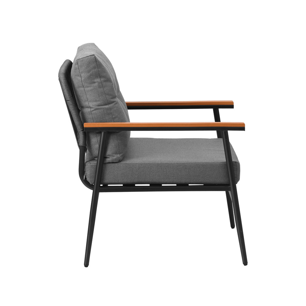 Livsip 2PCS Outdoor Chairs Garden Patio Armchair Black
