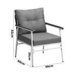 Livsip 2PCS Outdoor Chairs Set Garden Patio Armchair White